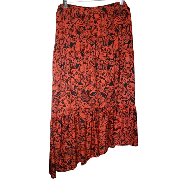 Cato Floral Assymetrical Lined Maxi Skirt Size 22/24W - Picture 1 of 5